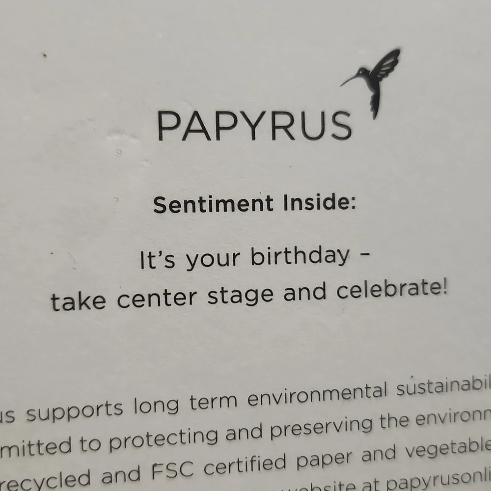 Papyrus Glittery Fashion B-day Card - Picture 2 of 4